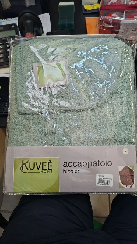 Accappatoio bicolor in spugna