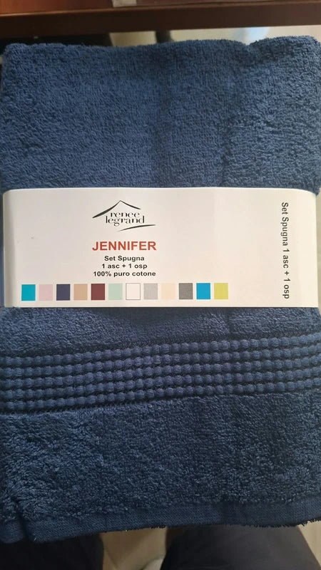 Set spugna Jennifer – 1 viso + 1 ospite, 100% cotone