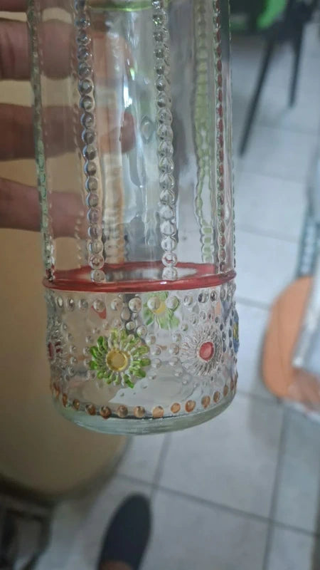 Oliera in vetro decorata con dosatore 500 ml
