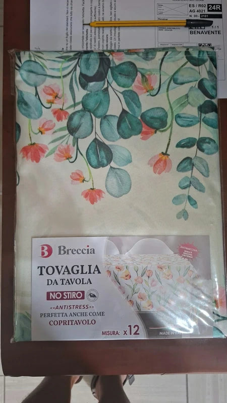 Tovaglia antimacchia no stiro x12 – fantasia tulipani