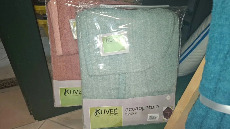 Accappatoio bicolor in spugna