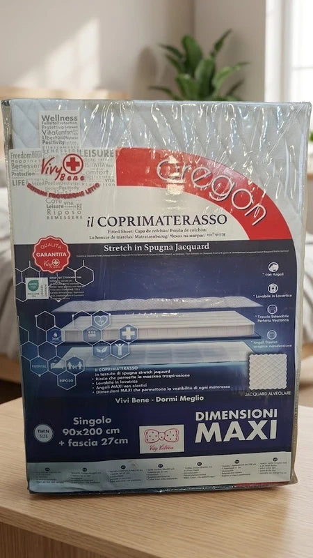 Coprimaterasso con angoli Oregon singolo 90×200 cm