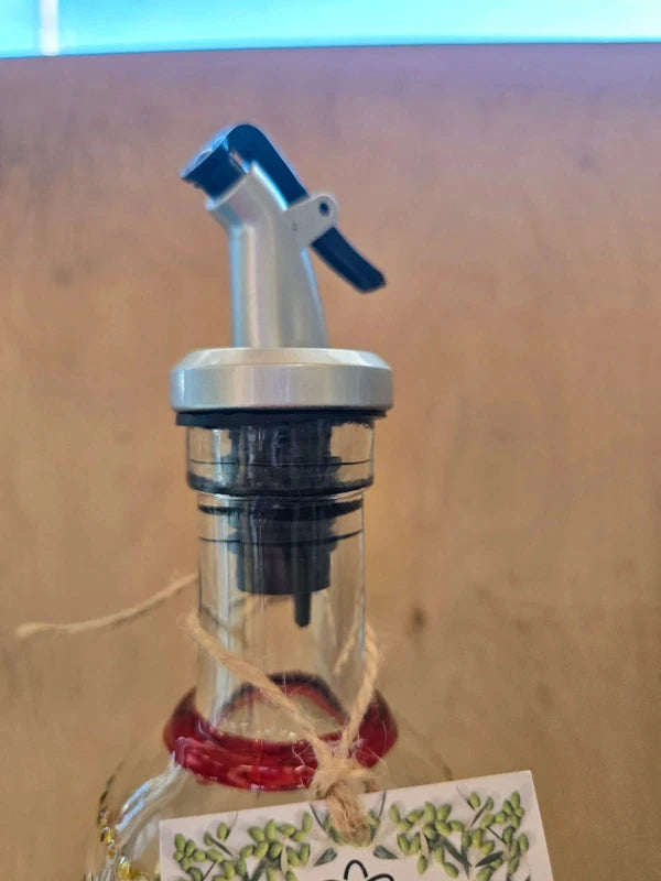 Oliera in vetro decorata con dosatore 500 ml